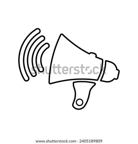 Speaker, announcement, bullhorn icon, Perfect use for print media, web, stock images, commercial use or any kind of design project. Royalty-Free Stock Photo #2405189809