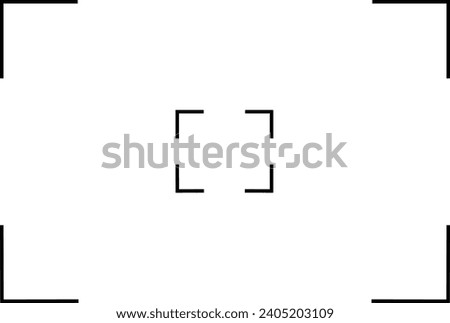 Focusing screen of the camera viewfinder outline vector template thirds caused recording Picture shutter focus frame grid. Target black line icon isolated transparent background for logo web, app,
