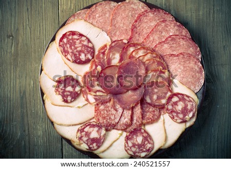 plate with different kinds of sausages