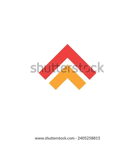 Arrow shaped roof logo with blank background