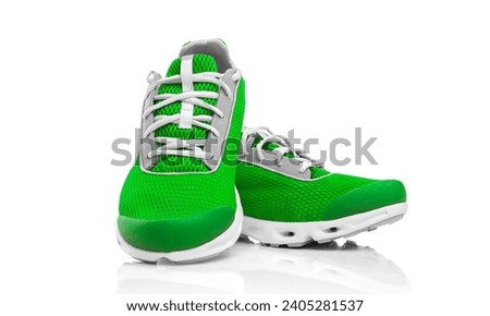 shoes with different soles and colors. Trendy sportswear for man and woman. Footwear designs. shoes isolated on white background.