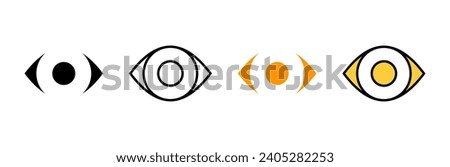Eye icon set vector. Eye sign and symbol. Look and Vision icon. 