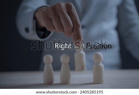 leadership human resources motivation to success, wood doll conception, success leader in performance opportunity  recruitment in vision of business team, growth by knowledge to professional position Royalty-Free Stock Photo #2405285195