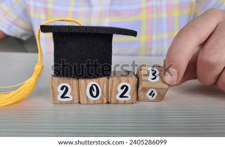 2024 New school year and graduating class. 2023 new year of education concept.