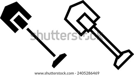garden spade icon, sign, or symbol in glyph and line style isolated on transparent background. Vector illustration