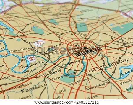 Map of Moscow, Russia, world tourism, travel destination