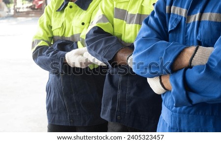 armcross labor staff employment group team  work job success indoor professional body part occupation career male female woman man overwork copy space Royalty-Free Stock Photo #2405323457