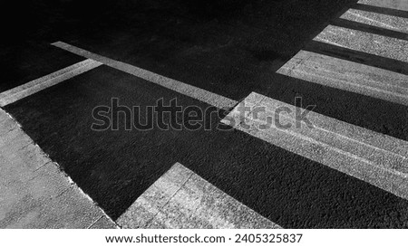 Asphalt road, black and white, crosswalk, wall, texture. background, 