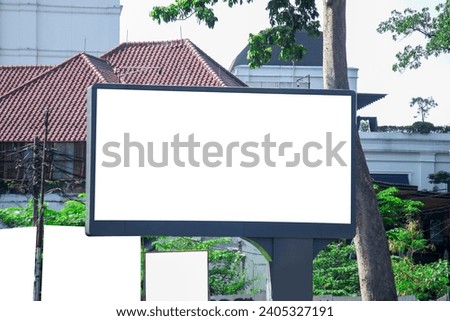 Blank mock up of horizontal street poster billboard on building background