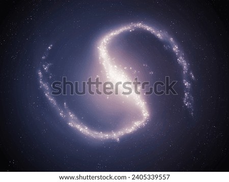 Realistic spiral galaxy in space isolated. Clusters of stars and nebulae. Large barred galaxy. Sci-Fi background.