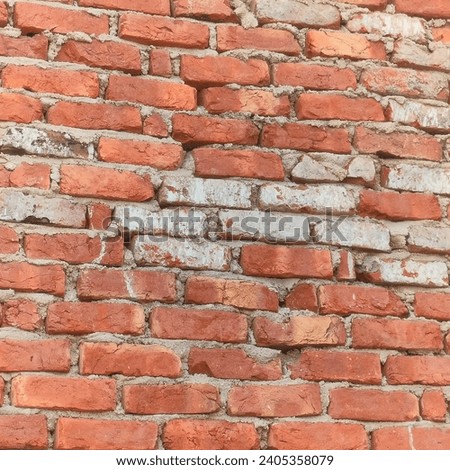 Real brick wall background photograph.