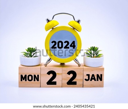 Monday 22 January 2024,calendar date concept  Royalty-Free Stock Photo #2405435421