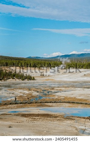 View of Norris Geyser Basin, Yellowstone National Park, Wyoming, USA Royalty-Free Stock Photo #2405491455