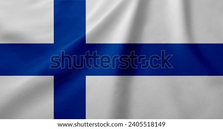 Flag of Republic of Finland. National country symbol