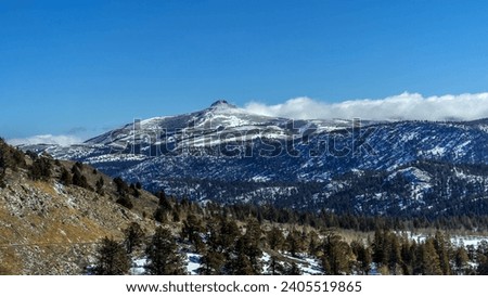 A view of the Stevens Peak the shot from highway 88, Lake Tahoe region, California, USA