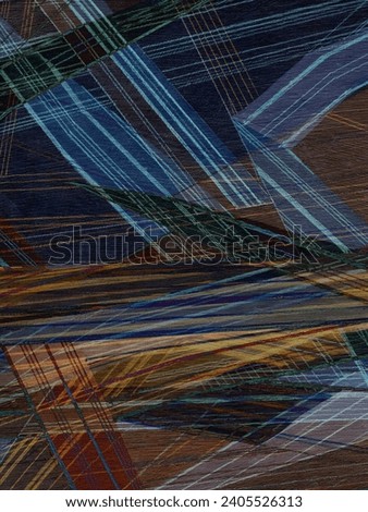 Abstract floral with blue and white stripes pattern for background. Dynamic and colorful expression for design