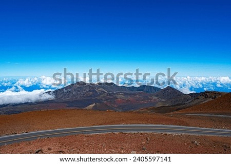 Beautiful view of Road to Haleakala  Royalty-Free Stock Photo #2405597141