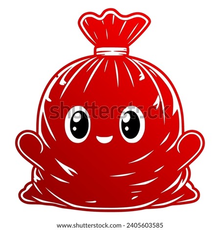 Vector design of a red garbage bag 
