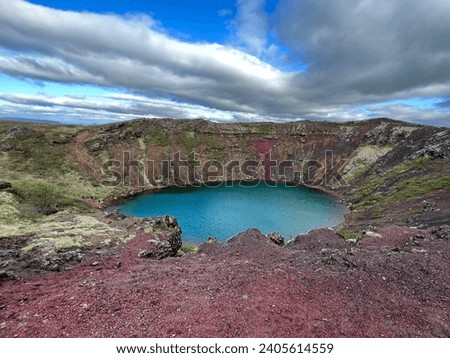 The Kerid crater lake on the Golden Circle of Iceland