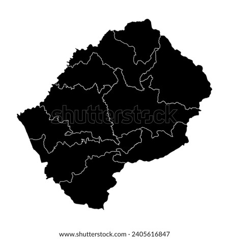 Lesotho district map with administrative divisions. Vector illustration. Royalty-Free Stock Photo #2405616847