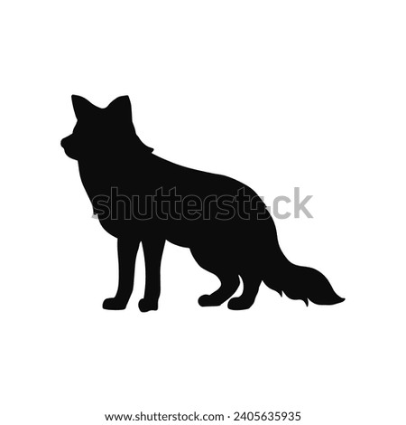 fox silhouette isolated on transparent background