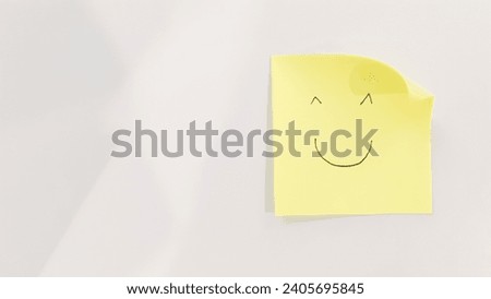 top view of paper cards with smiley  emoji on white background, banner