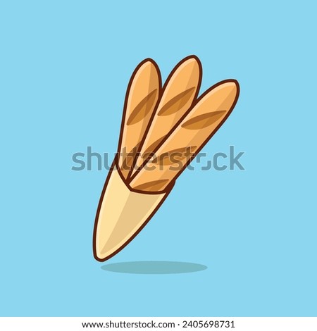 Baguette simple cartoon vector illustration france traditional food concept icon isolated