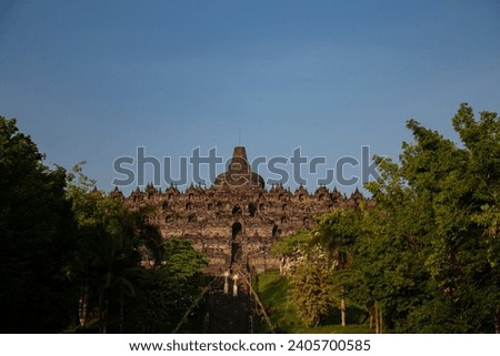 The Close Photo Of Borobudur Temple at the morning during Pindapatta ceremony 