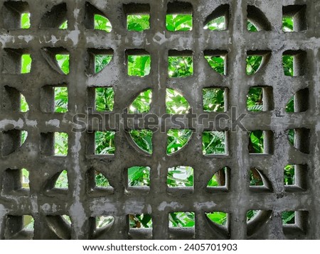 Decorative old hollow concrete block wall or old wind block wall