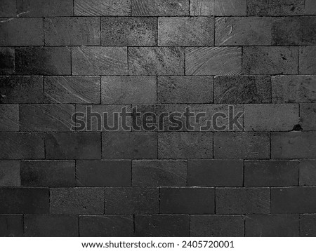 Black brick wall texture background surface