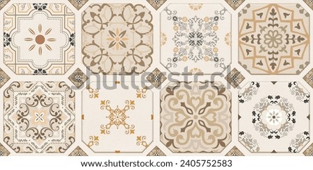 Multicolour Rustic Digital Wall Tile Decor For interior Home or Rustic Ceramic wall tile Design, Heavily Mixed Wall Art Decor For Home, wallpaper, linoleum, Royalty-Free Stock Photo #2405752583