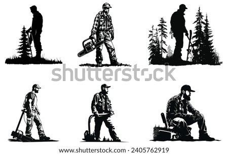 lumber jack silhouette, lumber jack vector silhouette
 Royalty-Free Stock Photo #2405762919