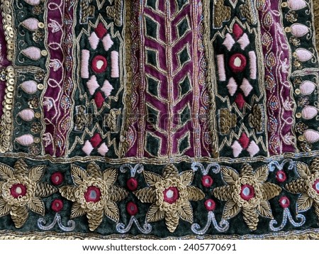 Intricate multi colored hand embroidery