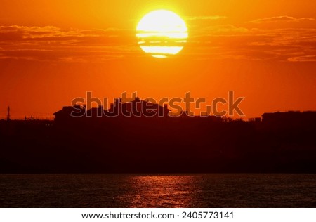 City of Evpatoria (Crimea, Crimean Peninsula) Sunset over Lake Moinaki