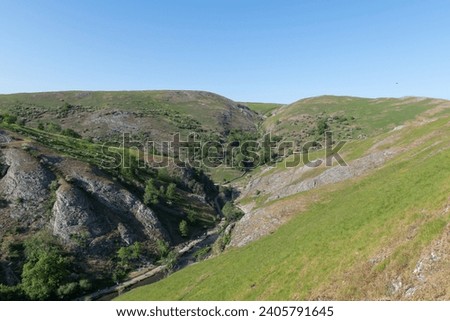 View from the top of Thorpe Cloud at Dovedale in the Peak District