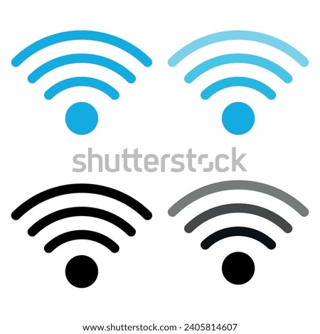 Vector illustration. Wi-fi icon set.