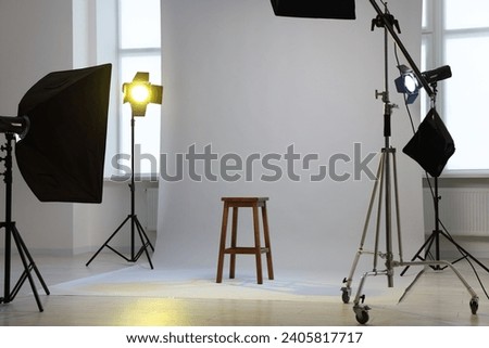 Stool and different equipment for casting in studio