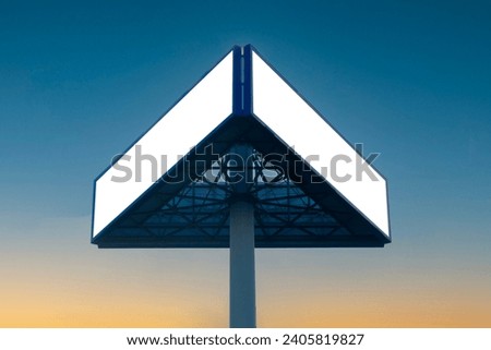 Big triangular billboard with blank panels