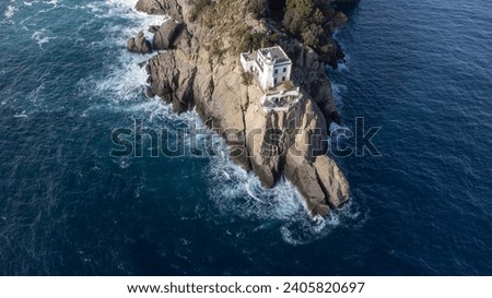 Aerial view of Portofino in Italy Royalty-Free Stock Photo #2405820697
