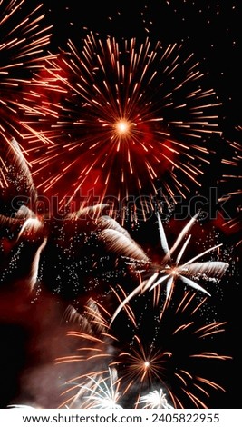 Beautiful fireworks scene picture dynamic sparkling contrast