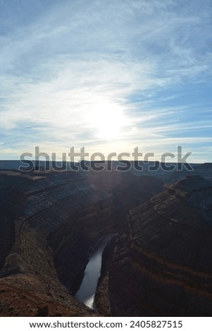 view to San Juan river at Goosenecks State Park viewpoint in the southeast of Utah