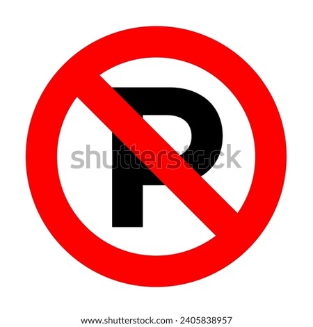 No Parking Sign Road Traffic Regulatory Signage Vector EPS PNG Transparent No Background Clip Art 