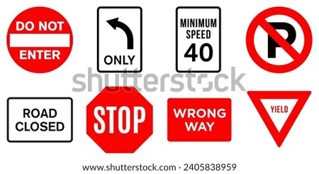 No Parking Sign Road Traffic Regulatory Signage Vector EPS PNG Transparent No Background Clip Art 