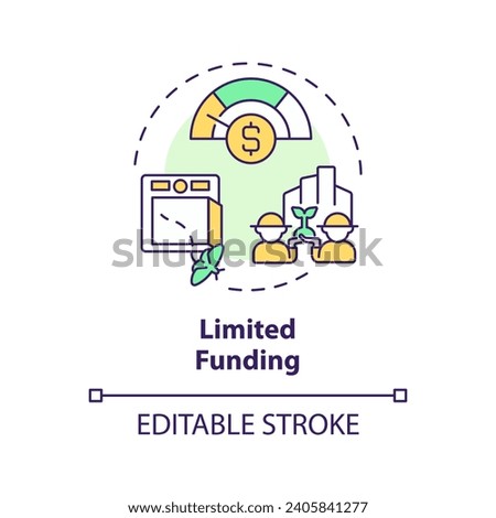 2D editable multicolor limited funding icon, creative isolated vector, thin line illustration representing agricultural clusters.