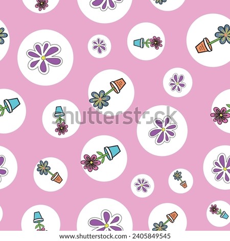 Colourful Flower ,seamless pattern ,prints background, vectors, surface patterns , Flowers ,butterfly , caterpillars ,dots, stripes, crosshetch 