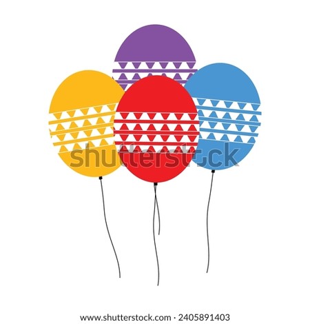 Abstract balloons vector set, colorful abstract design balloon