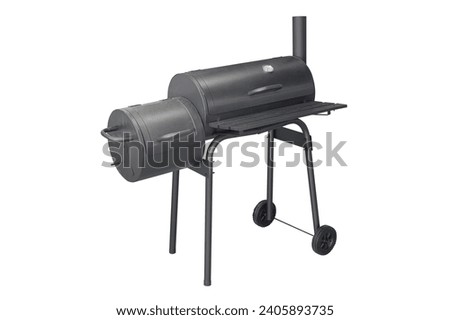 black metal barbecue grill isolated on white background