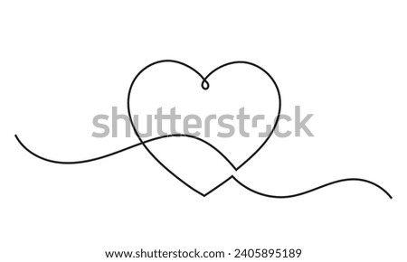 Heart drawing. single continuous line drawing of a heart-free hand made.Valentine's Day concept. illustration for postcards, business cards, invitations, wedding cards, valentine.