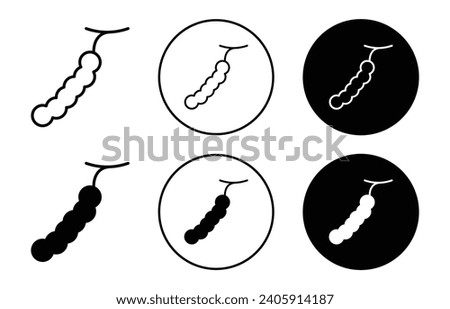 Tamarind fruit icon symbol collection. leguminous tree or Tamarindus indica plant outline vector sign Royalty-Free Stock Photo #2405914187