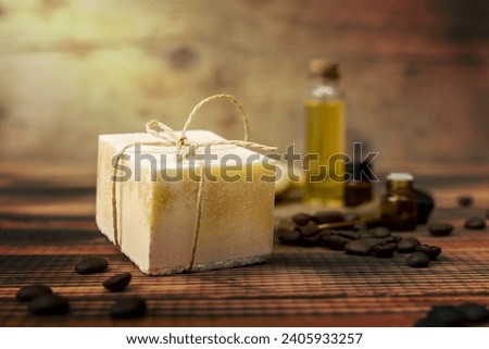 high angle home made soap Royalty-Free Stock Photo #2405933257